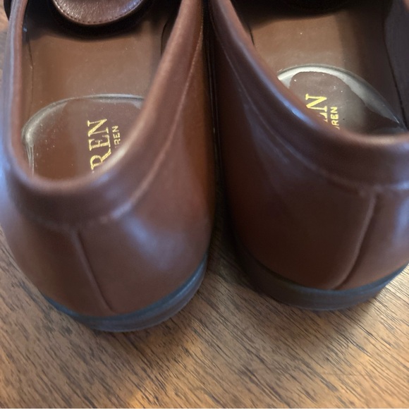 Lauren Ralph Lauren Brown Leather Loafers with Gold Buckle - Picture 5 of 5